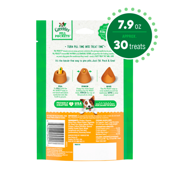 GREENIES PILL POCKETS for Dogs Capsule Size Natural Soft Dog Treats, Chicken Flavor, 7.9 oz. Pack - Image 3