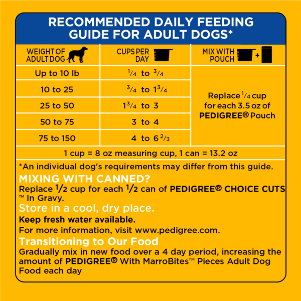 PEDIGREE With MarroBites Pieces Adult Dry Dog Food, Steak & Vegetable Flavor, 14 lb. Bag - Image 3