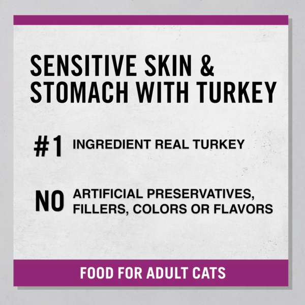 Pure Balance PRO+ Sensitive Skin & Stomach with Turkey Dry Cat Food, 7 lbs - Image 4